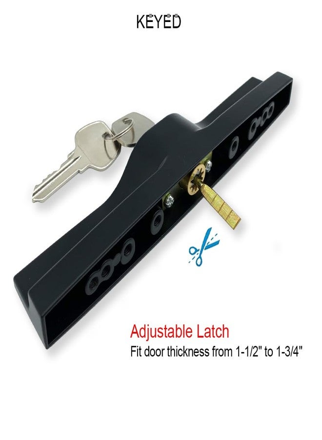 ALLYWASAI Patio Sliding Door Handle Set with Mortise Lock, Key Cylinder and Face Plate, Full Replacement Handle Lock Set Fits Door Thickness from 1-1/2" to 1-3/4", 3-15/16" Screw Hole Spacing, Black - Image 5